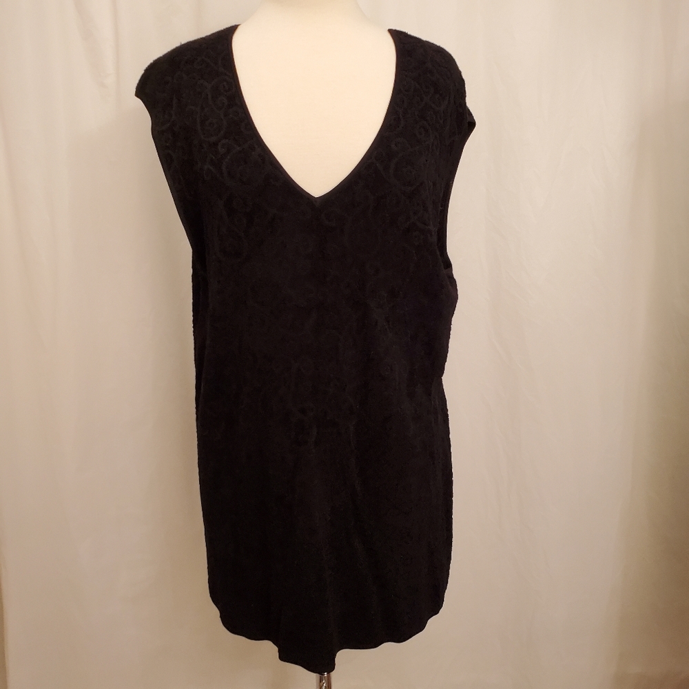Jones NY Black Vneck Tapestry Tunic NWT 3X